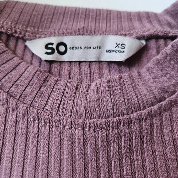 Ribbed Lavender Short Sleeve Bodysuit – Size XS - Picture 3 of 3